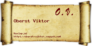 Oberst Viktor névjegykártya